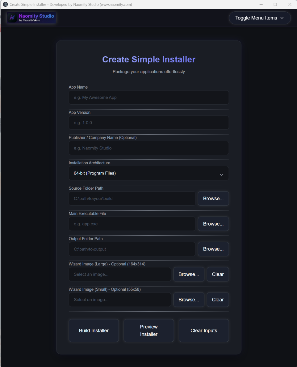 Create Simple Installer Screenshot